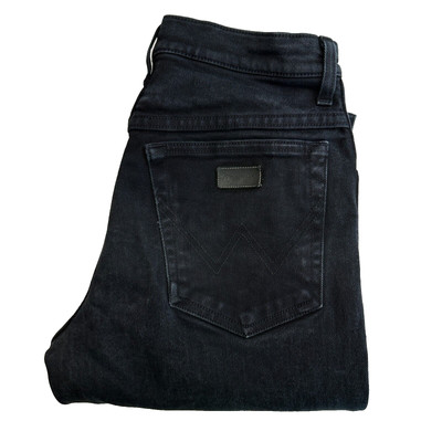 Wrangler Jeans Herren W28 L29 Schwarz Straight Denim Retro Robust Vintage Y2K Zip