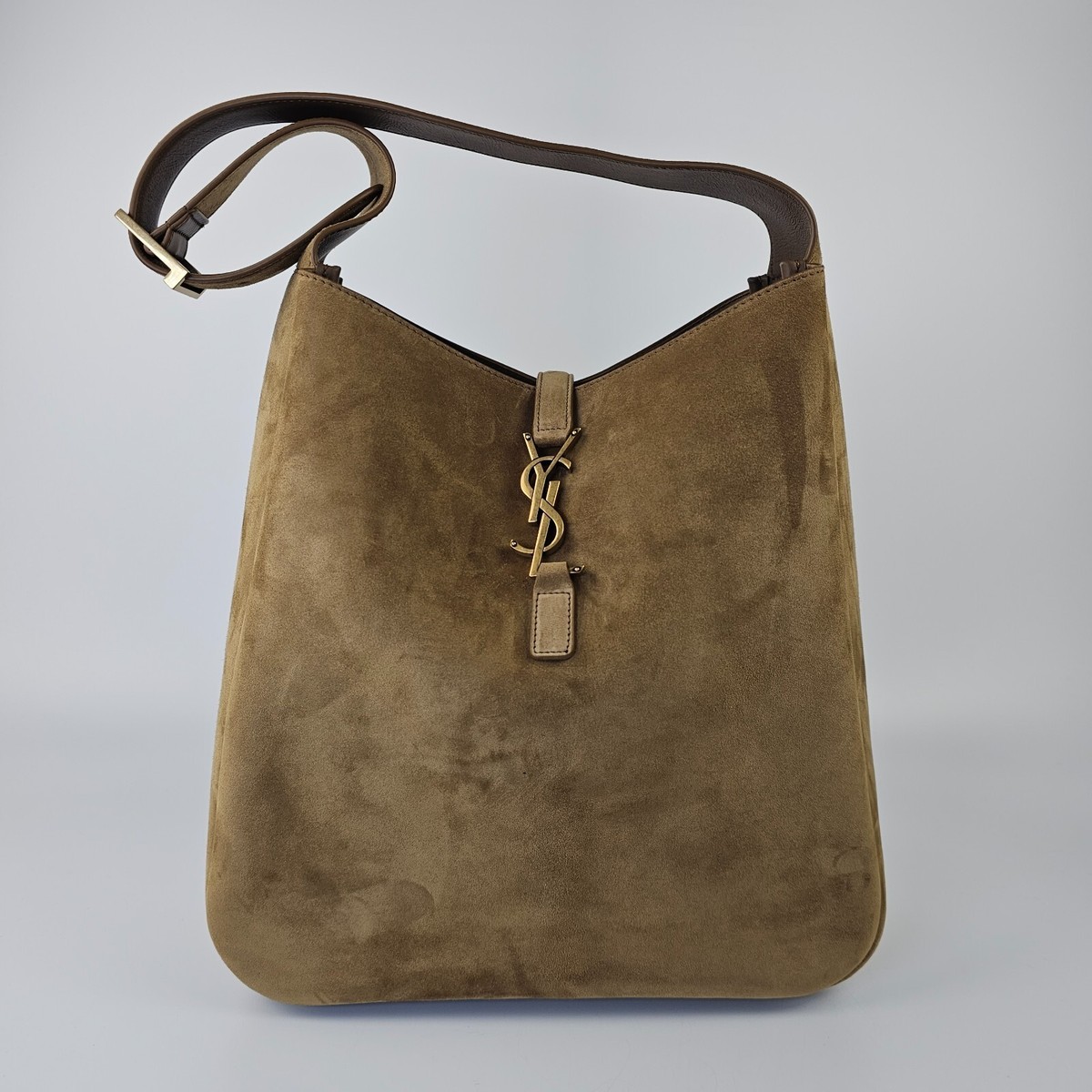 SAINT LAURENT Le 5 A 7 Supple Large $3400 Golden Leaf Suede