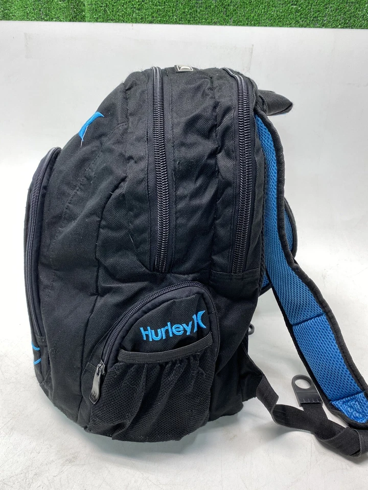 Mochila Hurley Skater Bolso Escolar Libro Negro Azul Foto 4 de 4