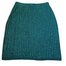 Vintage Green Metallic Lined Pencil Skirt