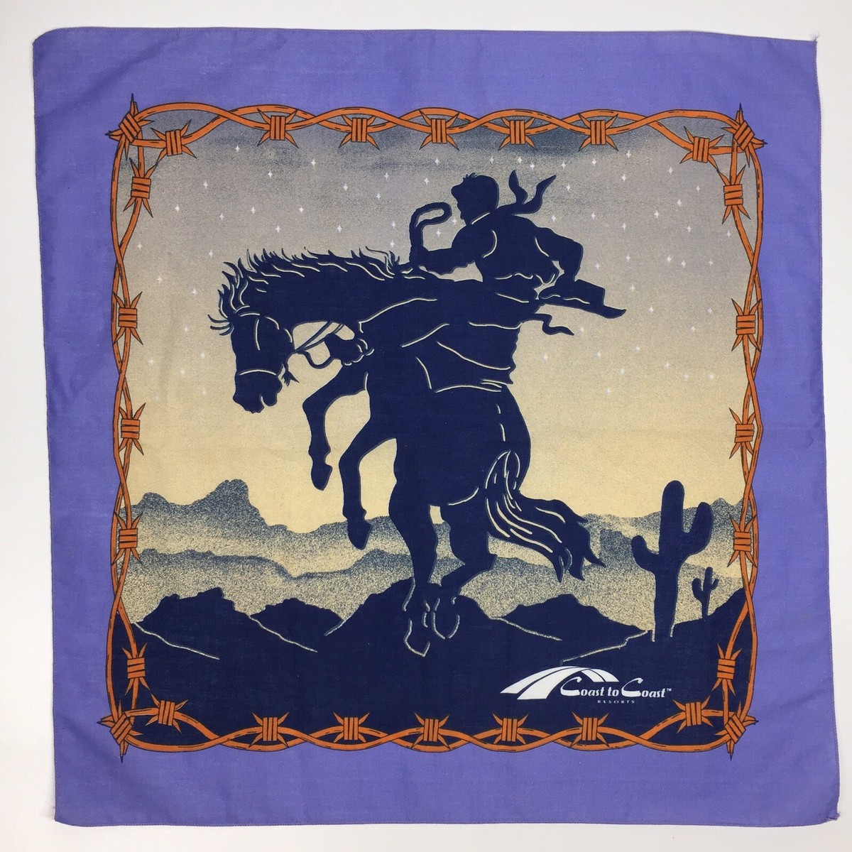 Lot De 4 Bandanas Western / Rodéo – Bleu, Orange, Terre Cuite – Fabriqués Aux USA