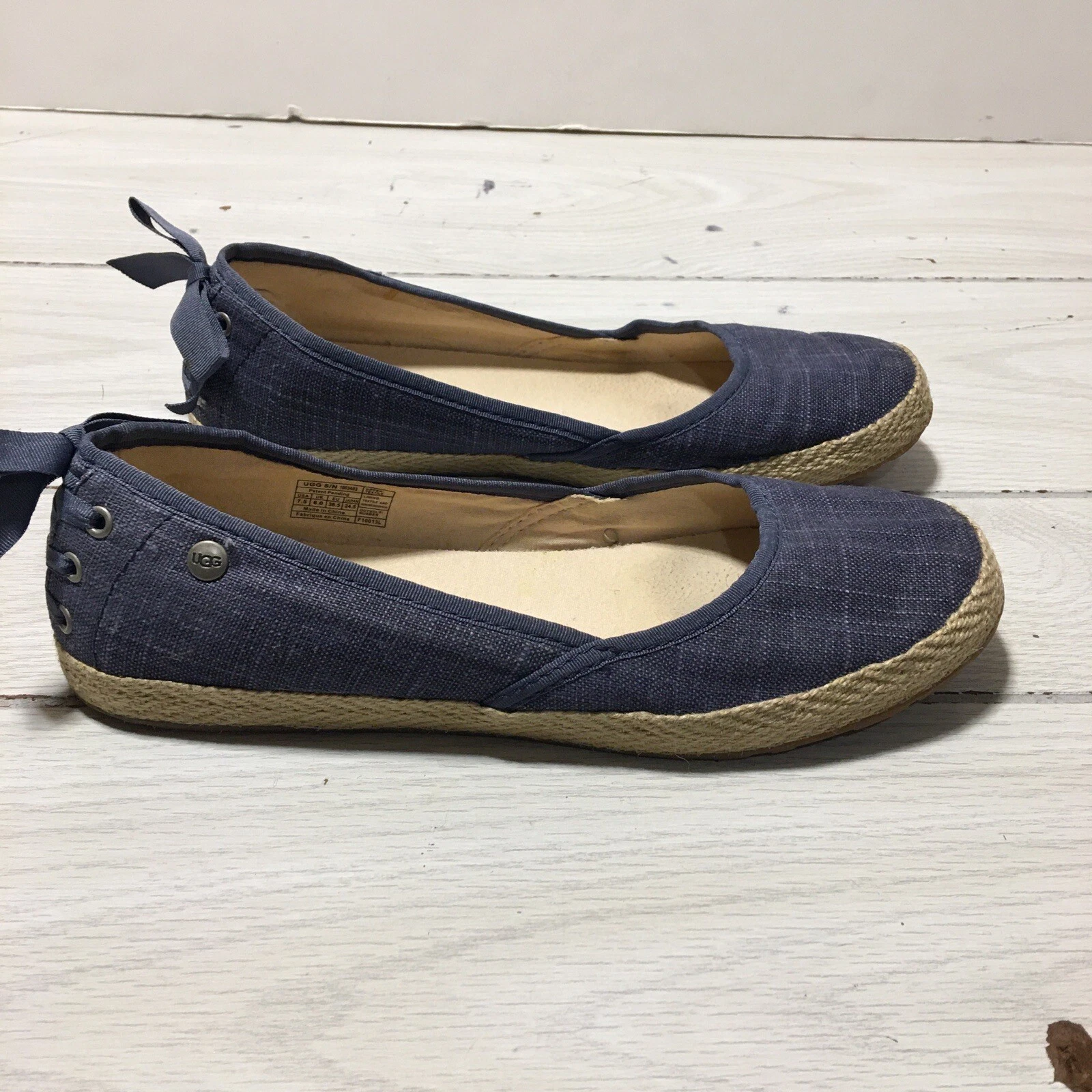 Mocassini espadrilla Ugg Australia donna tela taglia 7 5