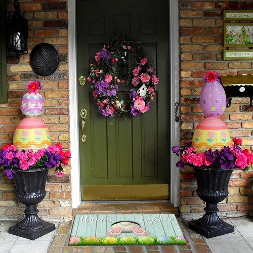 Easter Welcome Door Mat Bunny Tail Spring Floor Mat Indoor Outdoor Entrance Bath - Picture 6 of 6