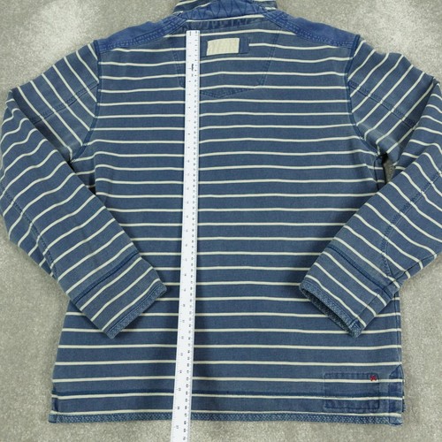 Fat Face Herren Pullover mittelblau gestreift Airlie 1/4 Zip Langarm High Neck - Bild 5 von 8