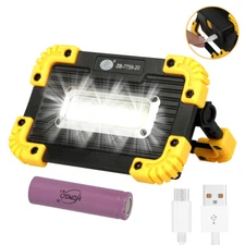 LED+COB Work Light USB Rechargeable Spotlight Floodlight Torch Camping Emergency