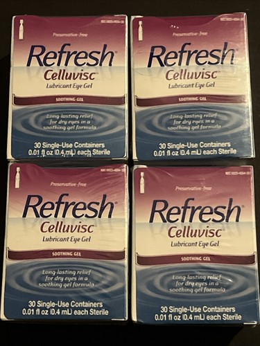Refresh Celluvisc Gleitmittel Augengel Tropfen Einwegbehälter 4er Box 30ct 2/26+
