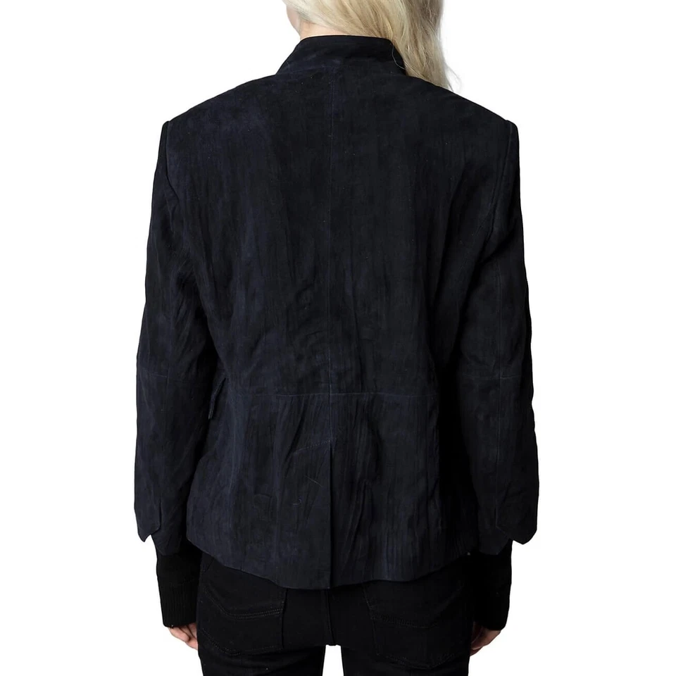 Chaqueta de cuero de gamuza arrugada Zadig & Voltaire Verys Daim negra $748, talla 36, S EE. UU. Foto 2 de 4
