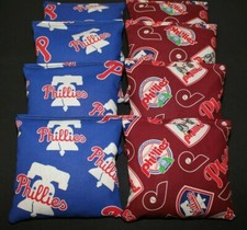 PHILADELPHIA PHILLIES CORNHOLE BEAN BAGS 8 ACA Reg made w TEAM Fabric