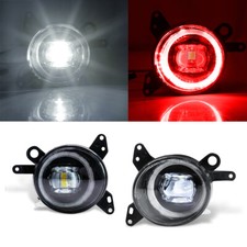 For Mitsubishi Lancer Lancer 2008-2014 Led Fog Light White W Red Angel Eyes