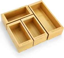 Ballamei Ziplock Bag Storage Organizer Bamboo Upgraded Zip Lock Bags Container