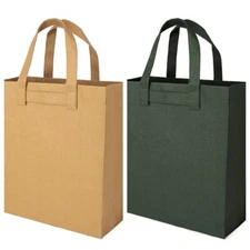 Kraft Paper Bag Washable Shopping Gift Handle Grocery Bag for Party Christmas