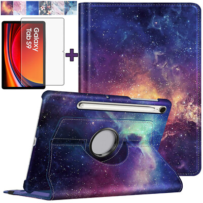 360°Schutzhülle + 9H Panzerfolie für Samsung Galaxy Tab S9 11 2023 Drehbar Case