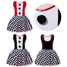 Girls Clown Carnival Kids Role Play Halloween Theme Photography Tutu Dress