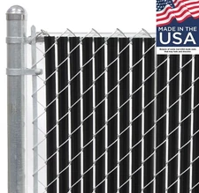 5 ft High Black Wave Slat™ Single Wall Privacy Chain Link Fence Slats