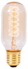 Image of BELL 60W Tubular Vintage Lantern Lamp with Twisted Filament - ES/E27, Amber 1...