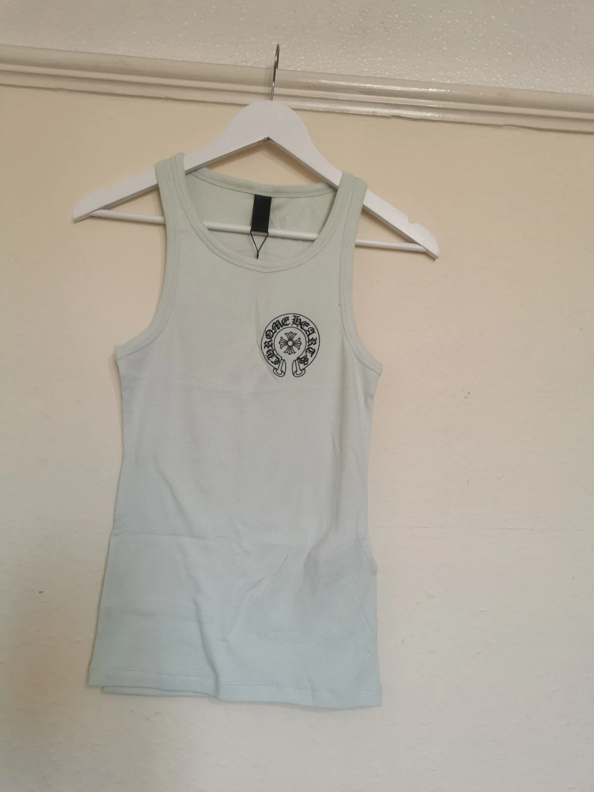 Chrome Hearts Light Turquoise Vest Top, Size XS