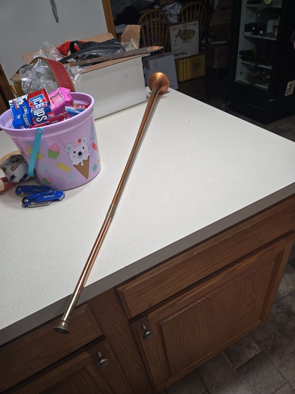 Copper & Brass Fox Hunting Horn 40" Long Two-Piece Antique Made in England