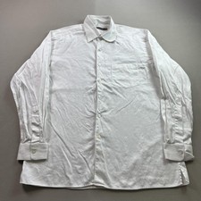 Ermenegildo Zegna Dress Shirt Mens XL White Button Front Long Sleeve Cotton