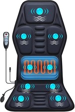 Massage Seat Cushion with Heat, 9 Modes, Lumbar Support for Home/Office