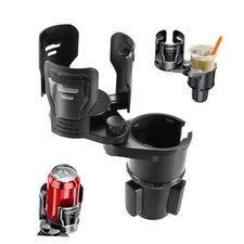 2 in 1 Expandable Cup Holder, 360 Rotating Cup Holder Expander for Car with