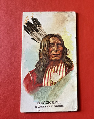 1888 N2 TOBACCO CARD Allen & Ginter American Indian Chiefs BLACK EYE  sioux
