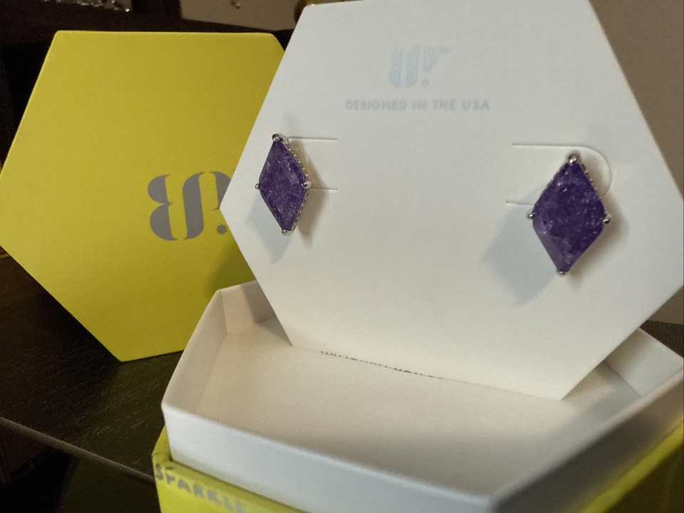 Bomb Party ER69090 Radiant Reflections Amethyst Ice Crystal on Rhodium - Image 2 of 3