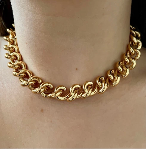 Collana catena grossa placcata oro Balenciaga anni 80