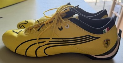 PUMA Ferrari Men's Low Top Yellow/Black Lace-Up Leather Driving Sneakers Size 14