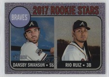 2017 Topps Heritage Hot Box Chrome Purple Refractor Rio Ruiz Dansby Swanson 5x5