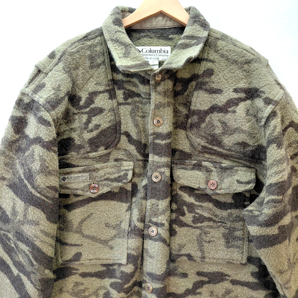 Chaqueta Camuflada Columbia Gallatin Range Mezcla Lana Para Hombre Talla 2XL Caza Cazadora De Colección Foto 2 de 4