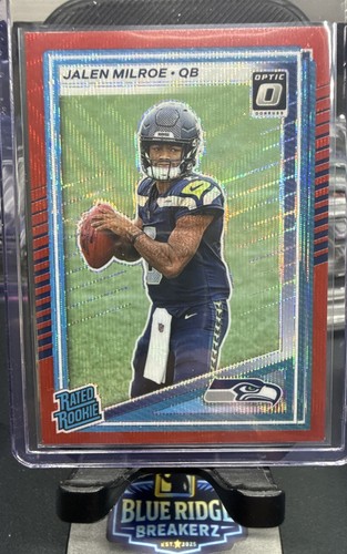 2025 Panini Donruss - Rated Rookie Jalen Milroe #307 Optic Preview Red Wave...