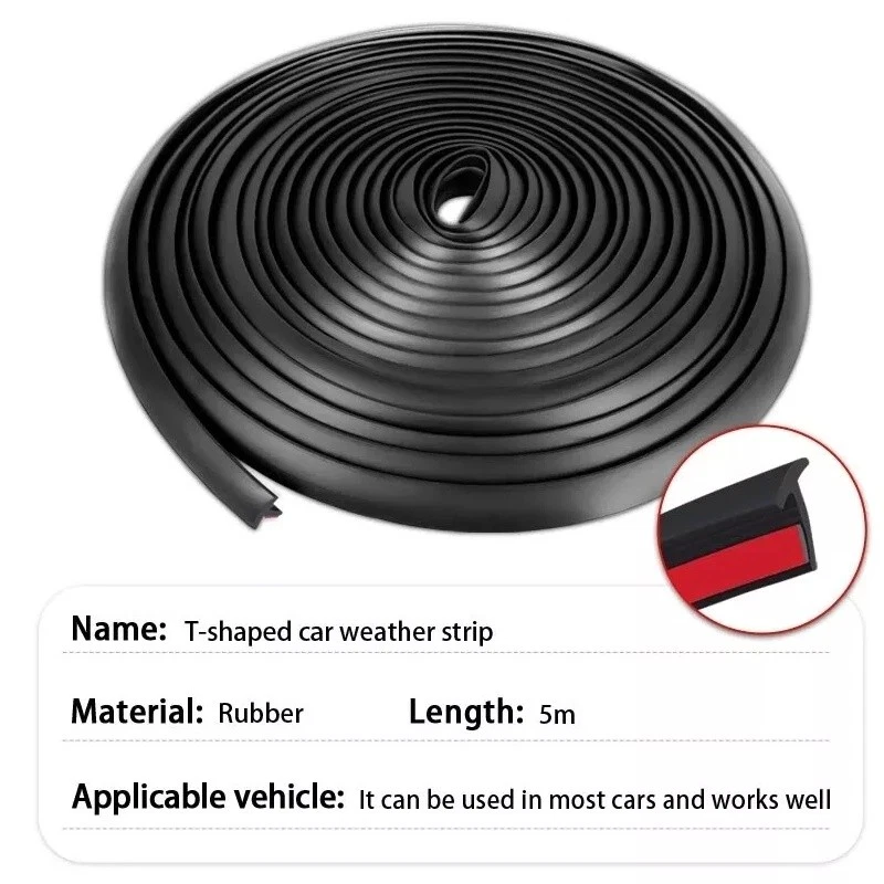 Tira de sello de goma para moldura de borde de ventana de puerta de automóvil de 16,4 pies en forma de T Foto 2 de 4