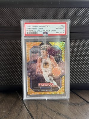 2022 PRIZM MONOPOLY STEPHEN CURRY GOLD SHIMMER /500 PSA 10