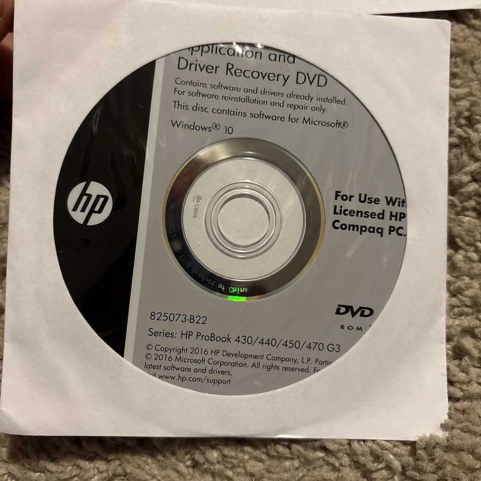 HP Windows 10 & 7 App & Driver Recovery DVDs, Windows 7 & 10 OS, Quickstart - Image 3 of 4
