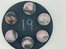 6x 7/8" Jabo Classics Shooter Lot Pink, Gray, Brown Fenton UV Reactive
