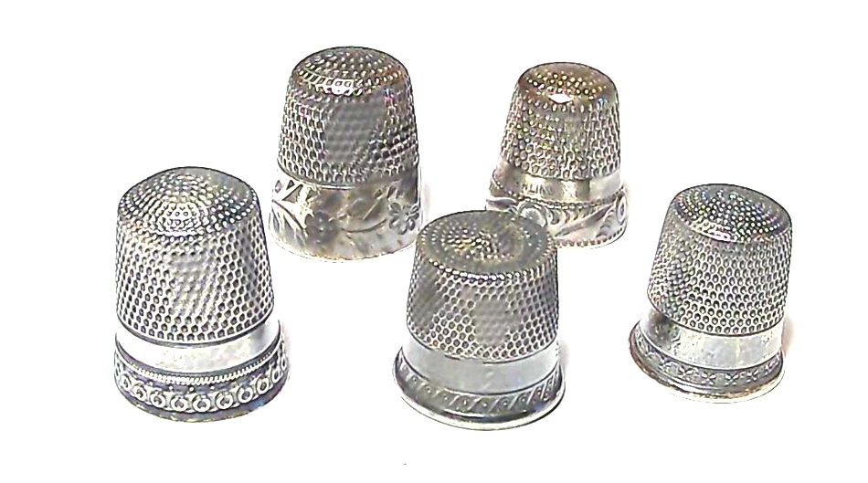 5 dedales de plata de ley surtidos de colección Foto 2 de 4