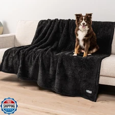 PetAmi Fluffy Waterproof Dog Blanket for Bed Large Dogs, Soft War
