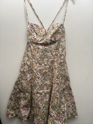 Chloë Sevigny for Opening Ceremony Multicolor Floral Sweetheart Mini Dress L nwt