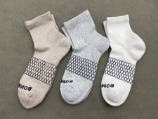 3 Pairs Women Size M Bombas Honeycomb Honeycomb Quarter Socks