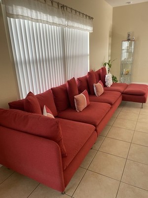 IKEA SÖDERHAMN Sectional 4 seats In Tonerud Red. Excellent Condition