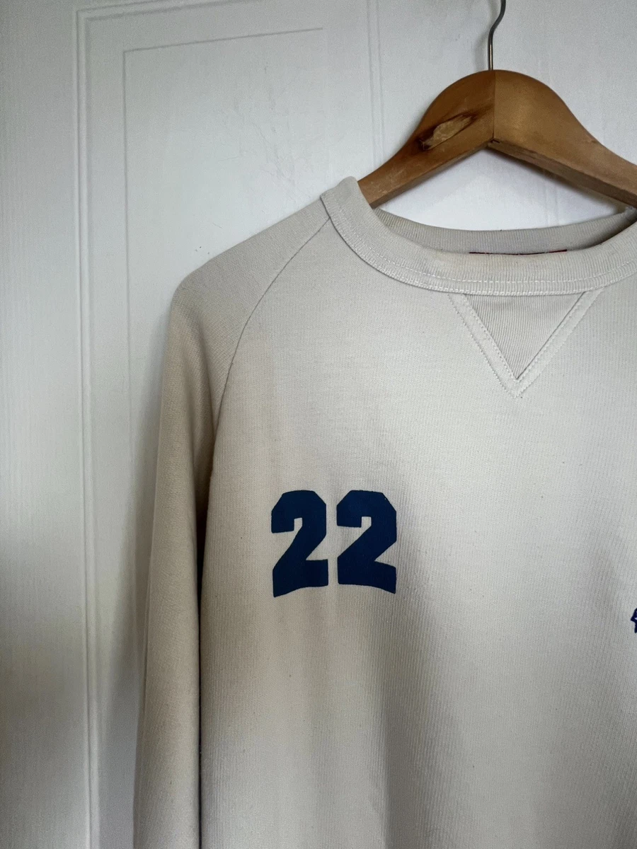 Sudadera Lee Cooper Para Hombre S Crema Vintage Gráfico Cuello Redondo Años 90 Ambiente Retro