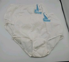 2 Pair Carole Flattering Fit Granny Panties Underwear Size 6 White USA New