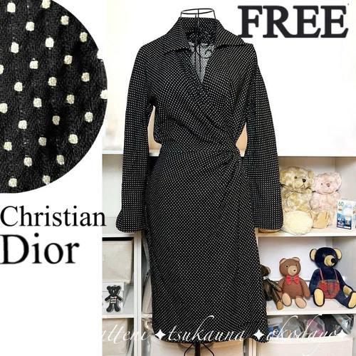 Abito Christian Dior bianco e nero avvolgente taglia gratis