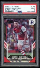 Gabriel Martinelli Rookie Card 2021-22 Score Fifa Black Lava (1/1) #198 PSA 9. rookie card picture