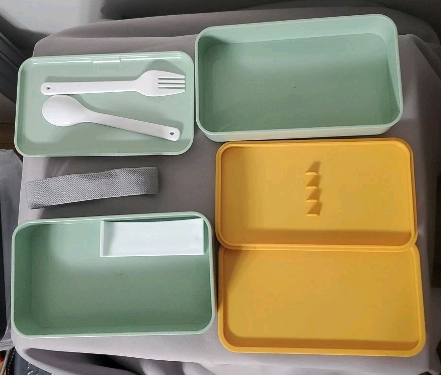 Stacked Lunch Box All-in-one Stackable Lunch Box With Cutler