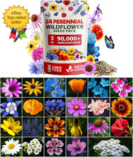 90000 Wildflower Seeds Mix 3oz 24 Varieties Perennial Non GMO Outdoor Garden 144.59 per gallon