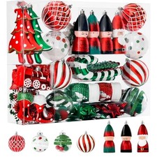 95pcs Christmas Ornaments Bulk, Red and Green Christmas Red Green White