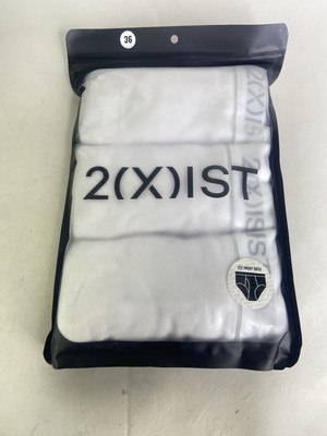 2xist Cotton 3 Pack Fly Front Briefs White Underwear Mens Size 36