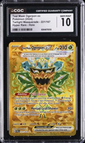 2024 POKEMON #221/167 TEAL MASK OGERPON EX CGC 10 GEM MINT