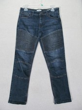 Ring of Fire Boys  Moto Jeans Youth Size 16 Streetwear Slim Fit, Ribbed Thighs